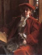 Anders Zorn Emma Zorn and Mouche the Dog oil painting on canvas